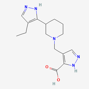 4-{[3-(4-ethyl-1H-pyrazol-5-yl)piperidin-1-yl]methyl}-1H-pyrazole-3-carboxylic acid