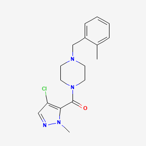 molecular formula C17H21ClN4O B5255231 (4-CHLORO-1-METHYL-1H-PYRAZOL-5-YL)[4-(2-METHYLBENZYL)PIPERAZINO]METHANONE 