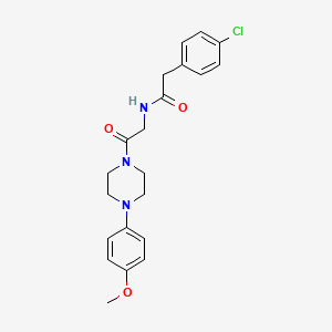 molecular formula C21H24ClN3O3 B5255239 2-(4-chlorophenyl)-N-{2-[4-(4-methoxyphenyl)-1-piperazinyl]-2-oxoethyl}acetamide 