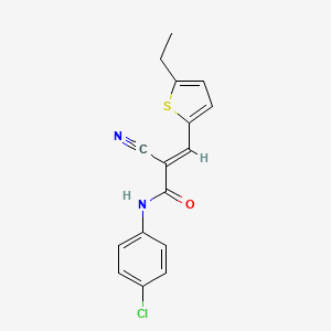 N-(4-chlorophenyl)-2-cyano-3-(5-ethyl-2-thienyl)acrylamide