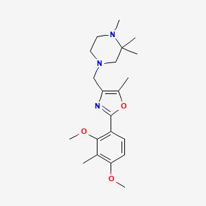 molecular formula C21H31N3O3 B5255277 4-{[2-(2,4-dimethoxy-3-methylphenyl)-5-methyl-1,3-oxazol-4-yl]methyl}-1,2,2-trimethylpiperazine 