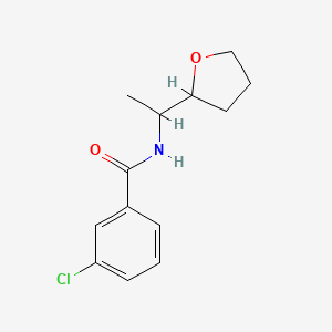 molecular formula C13H16ClNO2 B5255285 3-chloro-N-[1-(oxolan-2-yl)ethyl]benzamide 