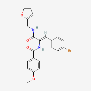 molecular formula C22H19BrN2O4 B5255289 N-[(Z)-1-(4-bromophenyl)-3-(furan-2-ylmethylamino)-3-oxoprop-1-en-2-yl]-4-methoxybenzamide 