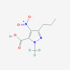 molecular formula C8H11N3O4 B052553 4-Nitro-5-propyl-2-(trideuteriomethyl)pyrazole-3-carboxylic acid CAS No. 526203-29-2
