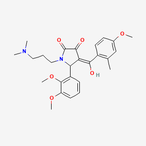 molecular formula C26H32N2O6 B5255322 5-(2,3-dimethoxyphenyl)-1-[3-(dimethylamino)propyl]-3-hydroxy-4-(4-methoxy-2-methylbenzoyl)-1,5-dihydro-2H-pyrrol-2-one 