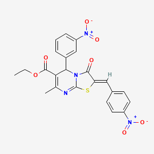 ethyl 7-methyl-2-(4-nitrobenzylidene)-5-(3-nitrophenyl)-3-oxo-2,3-dihydro-5H-[1,3]thiazolo[3,2-a]pyrimidine-6-carboxylate