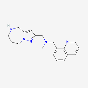 molecular formula C19H23N5 B5255369 N-methyl-1-(8-quinolinyl)-N-(5,6,7,8-tetrahydro-4H-pyrazolo[1,5-a][1,4]diazepin-2-ylmethyl)methanamine 