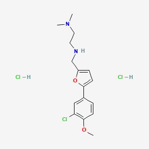 molecular formula C16H23Cl3N2O2 B5255376 N'-{[5-(3-chloro-4-methoxyphenyl)-2-furyl]methyl}-N,N-dimethyl-1,2-ethanediamine dihydrochloride 