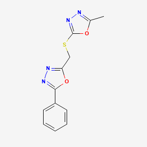 2-methyl-5-{[(5-phenyl-1,3,4-oxadiazol-2-yl)methyl]thio}-1,3,4-oxadiazole