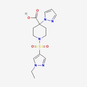 1-[(1-ethyl-1H-pyrazol-4-yl)sulfonyl]-4-(1H-pyrazol-1-yl)piperidine-4-carboxylic acid