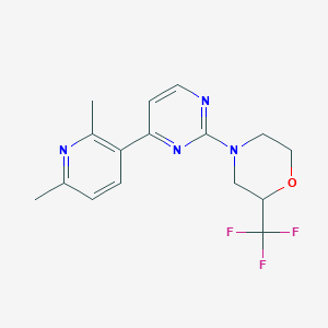 molecular formula C16H17F3N4O B5255397 4-[4-(2,6-dimethylpyridin-3-yl)pyrimidin-2-yl]-2-(trifluoromethyl)morpholine 