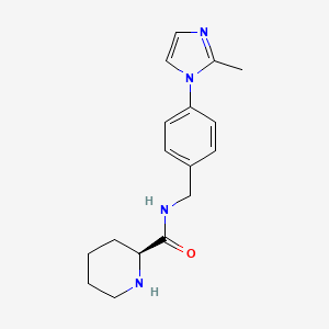 molecular formula C17H22N4O B5255404 (2S)-N-[[4-(2-methylimidazol-1-yl)phenyl]methyl]piperidine-2-carboxamide 