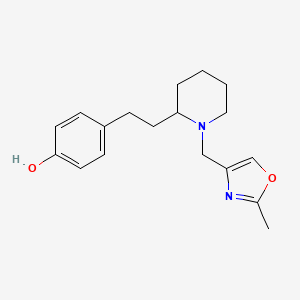 molecular formula C18H24N2O2 B5255425 4-(2-{1-[(2-methyl-1,3-oxazol-4-yl)methyl]-2-piperidinyl}ethyl)phenol 