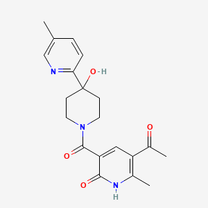 5-acetyl-3-{[4-hydroxy-4-(5-methylpyridin-2-yl)piperidin-1-yl]carbonyl}-6-methylpyridin-2(1H)-one