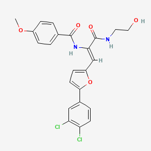 N-{(1Z)-1-[5-(3,4-dichlorophenyl)furan-2-yl]-3-[(2-hydroxyethyl)amino]-3-oxoprop-1-en-2-yl}-4-methoxybenzamide