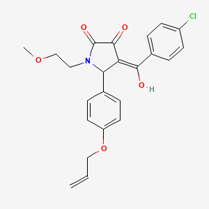 molecular formula C23H22ClNO5 B5255468 5-[4-(allyloxy)phenyl]-4-(4-chlorobenzoyl)-3-hydroxy-1-(2-methoxyethyl)-1,5-dihydro-2H-pyrrol-2-one 