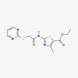 ETHYL 4-METHYL-2-{[2-(2-PYRIMIDINYLSULFANYL)ACETYL]AMINO}-1,3-THIAZOLE-5-CARBOXYLATE