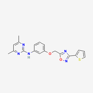 4,6-dimethyl-N-(3-{[3-(2-thienyl)-1,2,4-oxadiazol-5-yl]methoxy}phenyl)-2-pyrimidinamine