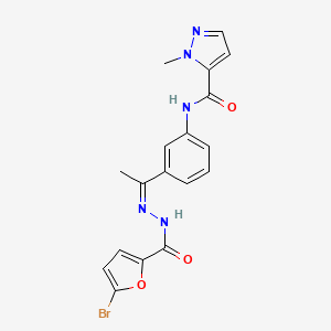 N-{3-[N-(5-bromo-2-furoyl)ethanehydrazonoyl]phenyl}-1-methyl-1H-pyrazole-5-carboxamide