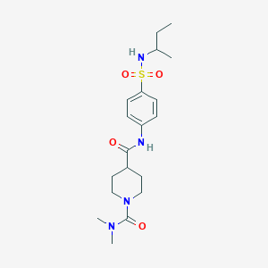 molecular formula C19H30N4O4S B5255528 N-{4-[(SEC-BUTYLAMINO)SULFONYL]PHENYL}-N,N-DIMETHYLTETRAHYDRO-1,4(2H)-PYRIDINEDICARBOXAMIDE 