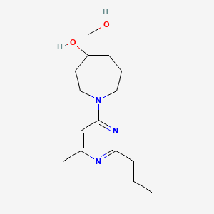 molecular formula C15H25N3O2 B5255551 4-(hydroxymethyl)-1-(6-methyl-2-propyl-4-pyrimidinyl)-4-azepanol 