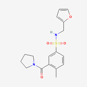 N-(furan-2-ylmethyl)-4-methyl-3-(pyrrolidine-1-carbonyl)benzenesulfonamide