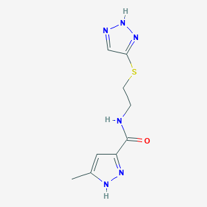 molecular formula C9H12N6OS B5255559 3-methyl-N-[2-(1H-1,2,3-triazol-5-ylthio)ethyl]-1H-pyrazole-5-carboxamide 