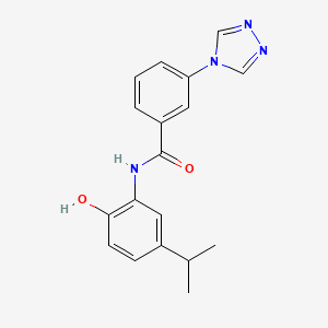 molecular formula C18H18N4O2 B5255571 N-(2-hydroxy-5-propan-2-ylphenyl)-3-(1,2,4-triazol-4-yl)benzamide 