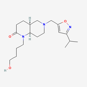 molecular formula C19H31N3O3 B5255582 (4aS*,8aR*)-1-(4-hydroxybutyl)-6-[(3-isopropylisoxazol-5-yl)methyl]octahydro-1,6-naphthyridin-2(1H)-one 