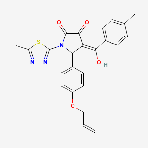 molecular formula C24H21N3O4S B5255587 3-hydroxy-1-(5-methyl-1,3,4-thiadiazol-2-yl)-4-(4-methylbenzoyl)-5-[4-(prop-2-en-1-yloxy)phenyl]-2,5-dihydro-1H-pyrrol-2-one 