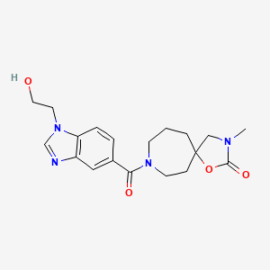 molecular formula C19H24N4O4 B5255595 8-{[1-(2-hydroxyethyl)-1H-benzimidazol-5-yl]carbonyl}-3-methyl-1-oxa-3,8-diazaspiro[4.6]undecan-2-one 