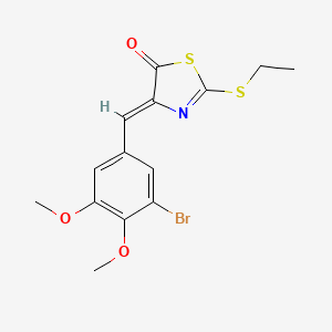 molecular formula C14H14BrNO3S2 B5255642 4-(3-bromo-4,5-dimethoxybenzylidene)-2-(ethylthio)-1,3-thiazol-5(4H)-one 