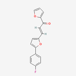 molecular formula C17H11FO3 B5255654 (2E)-3-[5-(4-fluorophenyl)furan-2-yl]-1-(furan-2-yl)prop-2-en-1-one 