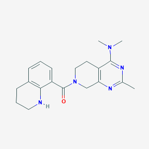 molecular formula C20H25N5O B5255692 N,N,2-trimethyl-7-(1,2,3,4-tetrahydroquinolin-8-ylcarbonyl)-5,6,7,8-tetrahydropyrido[3,4-d]pyrimidin-4-amine 