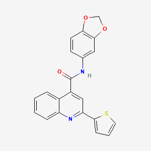 molecular formula C21H14N2O3S B5255695 N-1,3-benzodioxol-5-yl-2-(2-thienyl)-4-quinolinecarboxamide 