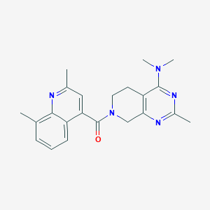 molecular formula C22H25N5O B5255700 7-[(2,8-dimethyl-4-quinolinyl)carbonyl]-N,N,2-trimethyl-5,6,7,8-tetrahydropyrido[3,4-d]pyrimidin-4-amine 