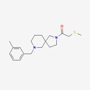 1-[9-[(3-Methylphenyl)methyl]-2,9-diazaspiro[4.5]decan-2-yl]-2-methylsulfanylethanone