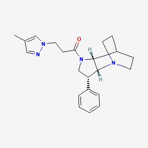 3-(4-methylpyrazol-1-yl)-1-[(2R,3R,6R)-3-phenyl-1,5-diazatricyclo[5.2.2.02,6]undecan-5-yl]propan-1-one