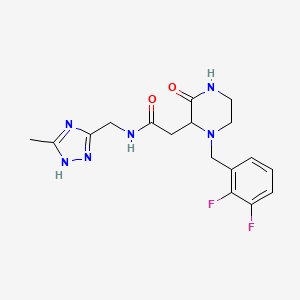 molecular formula C17H20F2N6O2 B5255754 2-[1-(2,3-difluorobenzyl)-3-oxo-2-piperazinyl]-N-[(5-methyl-1H-1,2,4-triazol-3-yl)methyl]acetamide 