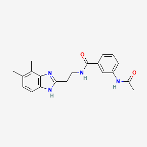 molecular formula C20H22N4O2 B5255771 3-(acetylamino)-N-[2-(4,5-dimethyl-1H-benzimidazol-2-yl)ethyl]benzamide 