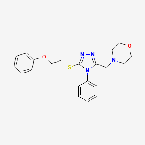 molecular formula C21H24N4O2S B5255778 4-({5-[(2-phenoxyethyl)thio]-4-phenyl-4H-1,2,4-triazol-3-yl}methyl)morpholine 