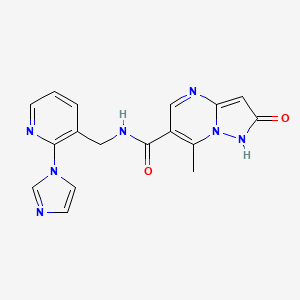 N-{[2-(1H-imidazol-1-yl)pyridin-3-yl]methyl}-7-methyl-2-oxo-1,2-dihydropyrazolo[1,5-a]pyrimidine-6-carboxamide