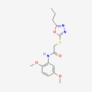 molecular formula C15H19N3O4S B5255815 N-(2,5-dimethoxyphenyl)-2-[(5-propyl-1,3,4-oxadiazol-2-yl)thio]acetamide 