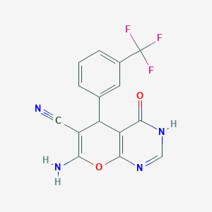 7-AMINO-4-OXO-5-[3-(TRIFLUOROMETHYL)PHENYL]-1H,4H,5H-PYRANO[2,3-D]PYRIMIDINE-6-CARBONITRILE