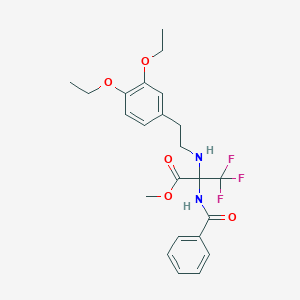 molecular formula C23H27F3N2O5 B5255824 METHYL 2-{[2-(3,4-DIETHOXYPHENYL)ETHYL]AMINO}-3,3,3-TRIFLUORO-2-(PHENYLFORMAMIDO)PROPANOATE 