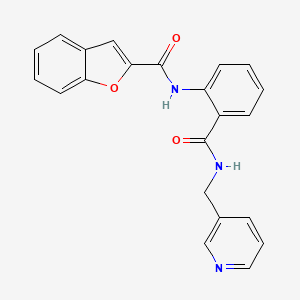 molecular formula C22H17N3O3 B5255829 N-(2-{[(3-pyridinylmethyl)amino]carbonyl}phenyl)-1-benzofuran-2-carboxamide 