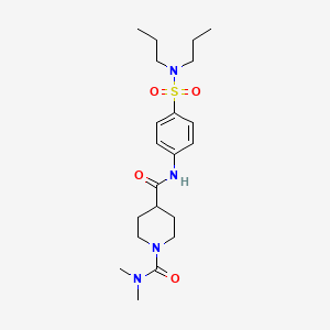 molecular formula C21H34N4O4S B5255831 N-{4-[(DIPROPYLAMINO)SULFONYL]PHENYL}-N,N-DIMETHYLTETRAHYDRO-1,4(2H)-PYRIDINEDICARBOXAMIDE 