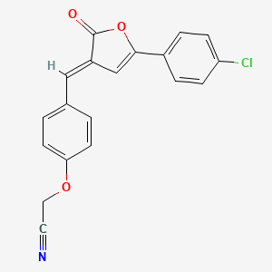 molecular formula C19H12ClNO3 B5255854 (4-{[5-(4-chlorophenyl)-2-oxo-3(2H)-furanylidene]methyl}phenoxy)acetonitrile 