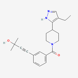 [4-(4-ethyl-1H-pyrazol-5-yl)piperidin-1-yl]-[3-(3-hydroxy-3-methylbut-1-ynyl)phenyl]methanone