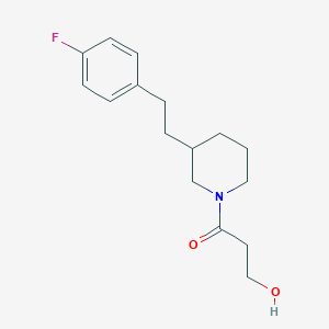 molecular formula C16H22FNO2 B5255868 3-{3-[2-(4-fluorophenyl)ethyl]-1-piperidinyl}-3-oxo-1-propanol 